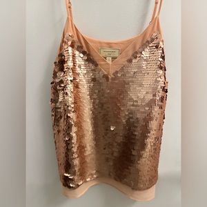 Pink sequin tank top. Size 8 from Anthropologie